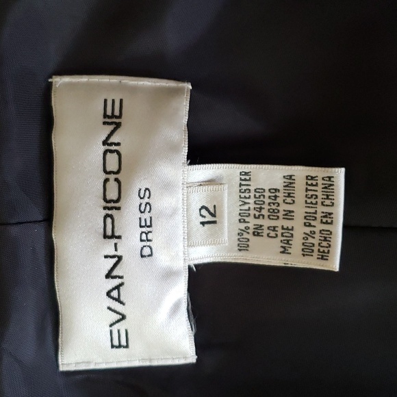 Evan-Picone Black Halter Evening Dress with Beaded Neckline - Picture 6 of 6